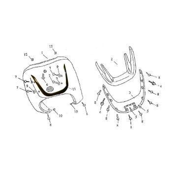 Obudowa przednia China Retro biały