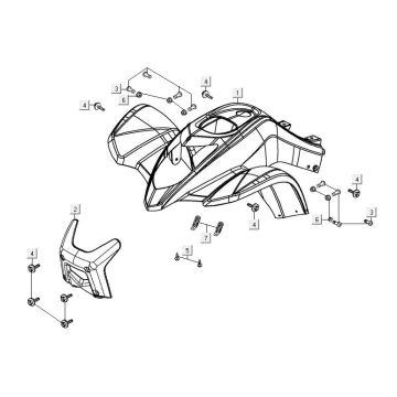 Obudowa przednia Kymco Maxxer 90 Czarna