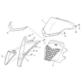 Osłony przednie II Aprilia SR 50 H2O ie+carb 2004-2009 zielone