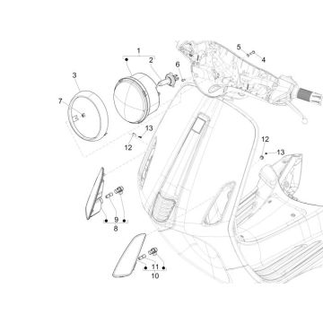 Lampa przedni Vespa Primavera 2-suwowa