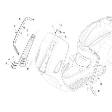 Ramka Vespa Sprint szara tytanowa 742/b