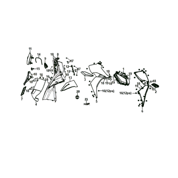 Wskaźniki płyty wewnętrznej płyty czołowej Sym Jet 14 czarne (BK-007U)