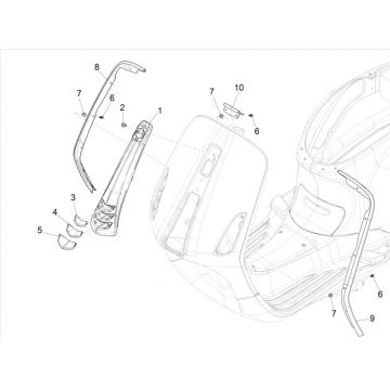 Płyta przednia - Rama dekoracyjna Vespa Elektrica 25/KMH SCH E5 2021 (EMEA) 