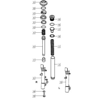 Części przedniej nogi Kymco Gti 300i