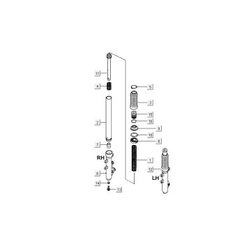 przednia nogawka Kymco Grand Dink 2-suwowa Srebrna
