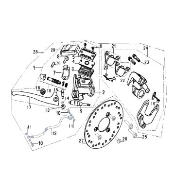 Hamulec przedni Generic Roc czerwony 2010 2-suwowy