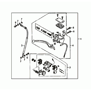 ZACISK PRZEDNIA/DZWIGNIA HAMULCA/PRZEWÓD HAMULCOWY Sym Orbit III