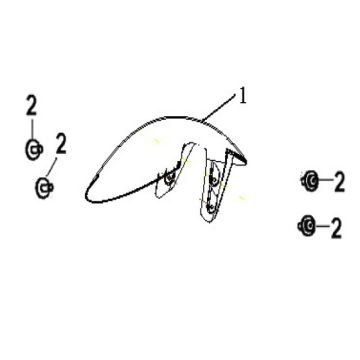 Błotnik przedni Generic Ideo czerwony 2007 2-suw