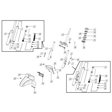 Widelec przedni Kymco Like od 2018 biały