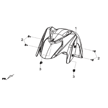 Błotnik przedni Sym Joymax 300I ABS E3 2014-2016 Srebrny (S-7S)