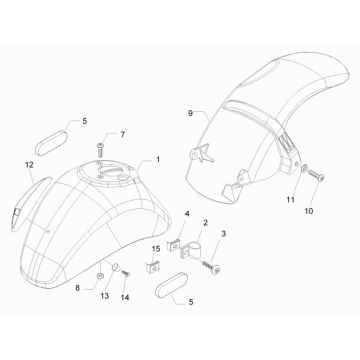 Błotnik przedni Vespa Lx 25km 4-suwowy 2-zaworowy czarny 98/A