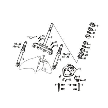 Błotnik przedni widelec przedni zestaw słuchawkowy Sym Jet 14