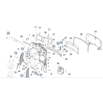 Obudowa przednia - Vespa GTS 125 4T E4 ABS 2019 płyta przeciwzabezpieczająca (EMEA)