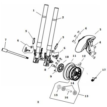 Błotnik przedni China Strada