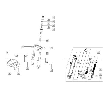 błotnik przedni Kymco Agility RS 4-suwowy biały 09