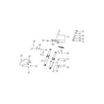 przedni widelec błotnik Kymco Super8 4-suwowy z 2009 Niebieski