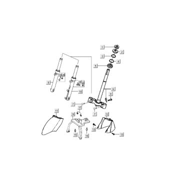 Widelec przedni - Błotnik Kymco Filly 4-suwowy srebrny