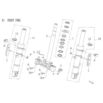 Widelec przedni Agm Qube