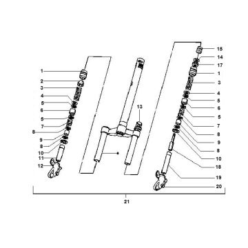 Widelec przedni Gilera Runner 98-2005 2-suwowy
