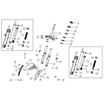 Widelec przedni Kymco Agility 16'+ 4t matowy metalic niebieski