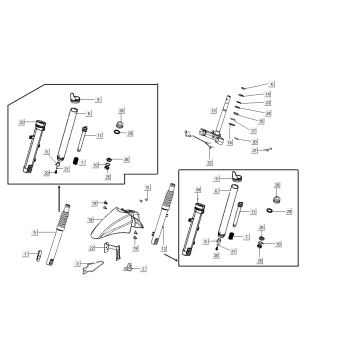 Widelec przedni Kymco Agility Delivery 4-suwowy euro4 czarny