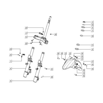 Widelec przedni Kymco Downtown 300i ciemnoszary