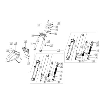 Widelec przedni Kymco Like 125cc