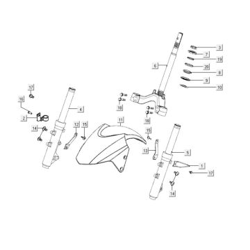 Widelec przedni Kymco New Dink 200i