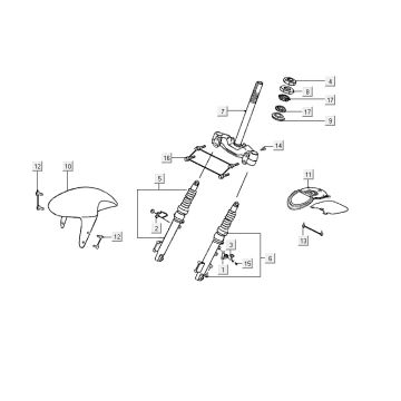 Widelec przedni Kymco ZX 2t ac niebiesko-srebrny