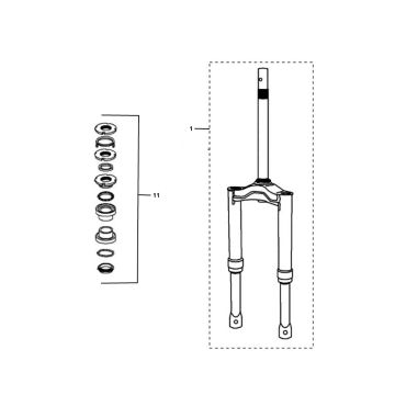 Widelec przedni Peugeot Ludix jeden 2-suwowy