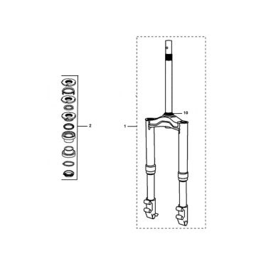 Widelec przedni Peugeot Ludix pro 2-suwowy