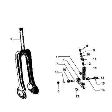 Widelec przedni Vespa Ciao 2-suwowy