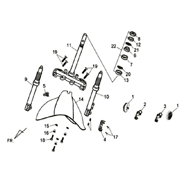 Przedni widelec zestaw słuchawkowy Sym Allo (WH871) szampan