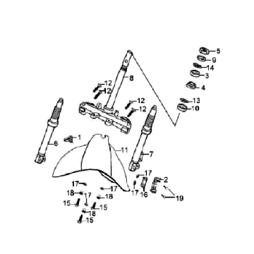 Przedni Widelec Przedni Błotnik Zestaw Słuchawkowy Sym Fiddle Zielony GN8281S