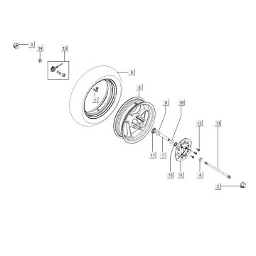 Tarcza licznika kół przednich Kymco Agility RS 4-suwowy biały 11