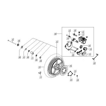Koło przednie - pazur Kymco People S 4-suwowy kryształ niebieski