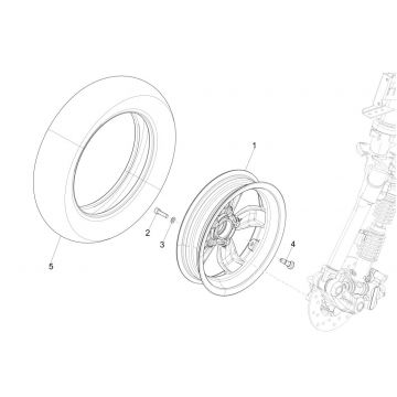 Koło przednie Vespa Primavera 125 4T 3S IE ABS 