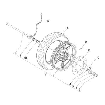 Koło przednie Piaggio Fly 4-suwowe