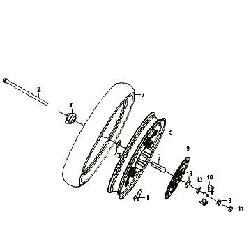 Koło przednie Sym Symphony (BK5560) czarny