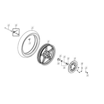 koło przednie AGILITY 16+ 4T 125 Matt Metallic Srebrny