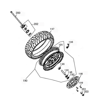 Koło przednie Benzhou YY50QT-15 brązowy Koło przednie Benzhou YY50QT-15 brązowy