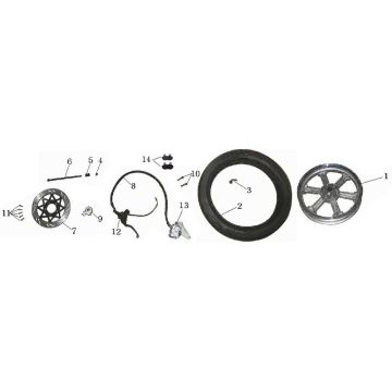 Koło Przednie China Touring czarne