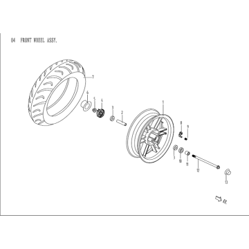 Koło przednie China Venom białe