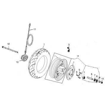 Koło przednie Fosti Retro jasnoniebieskie