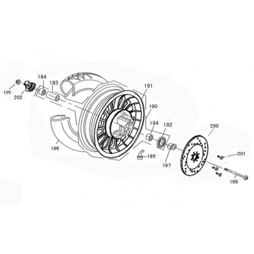Koło przednie Fosti Touring 125cc białe