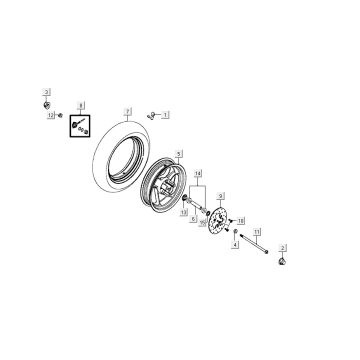 Kolo przednie Kymco Agility Delivery 4-suwowe euro4 czarne