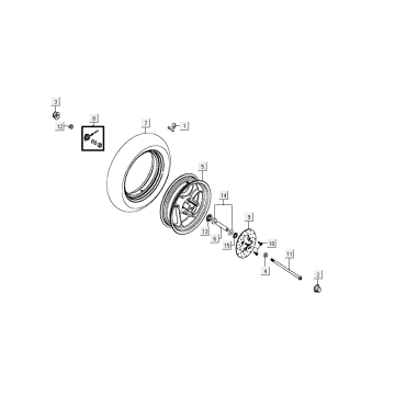 Koło przednie kymco agility FR 12' 4-suwowy euro4 czarny