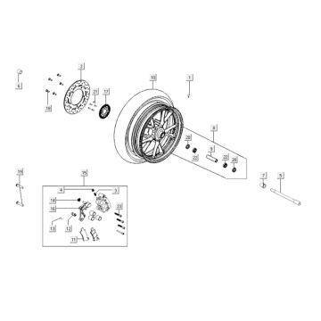 Koło przednie Kymco Gti 300i