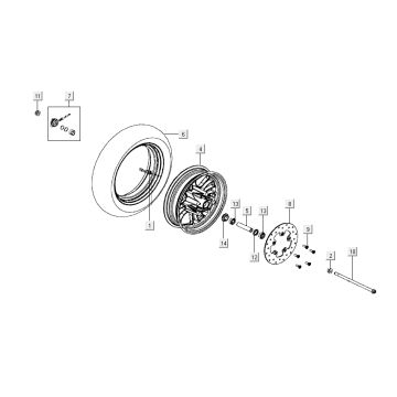 Koło przednie Kymco Like 4-suwowe