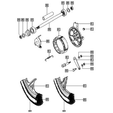 Voorwiel oud Tomos QUADRO EX (L0-L1)